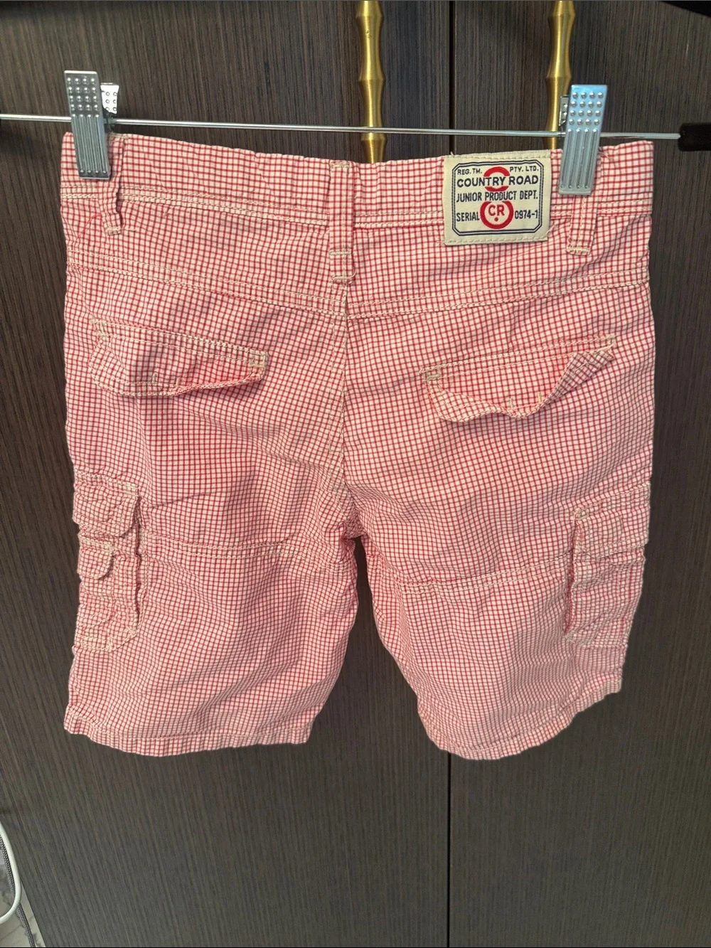 Country Road Red Gingham Cargo Shorts